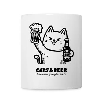 Katzen und Bier 1 - Tasse - Weiß - Vorne