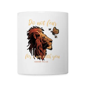 Lion Butterfly Bible Verse - Mug - white - Front