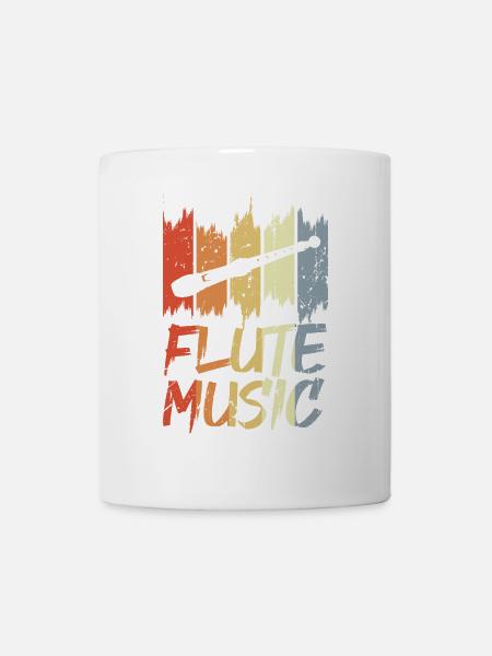 Vintage Flöte Musik - Tasse - Weiß