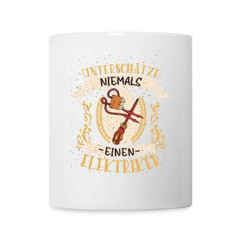 Elektriker Geschenk Strom Lustig Beruf - Tasse - Weiß - Vorne