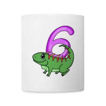 6. Geburtstag Motiv Iguana - sechs Jahre alt - Tasse - Weiß - Vorne