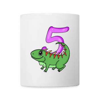 5th Birthday Motif Iguana - Five Years Old - Mug - white - Front
