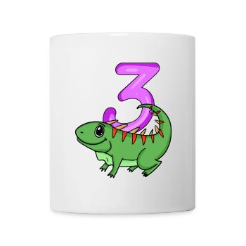 3. Geburtstag Motiv Iguana - drei Jahre alt - Tasse - Weiß - Vorne