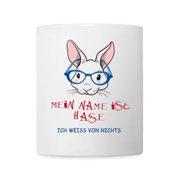 Mein Name ist Hase Ich weiss von nichts - Tasse - Weiß - Vorne