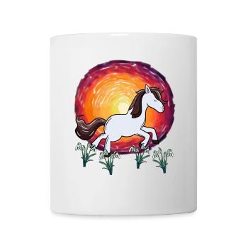 Pony Sun Snowdrop Flowers Spring Horse - Mug - white - Front