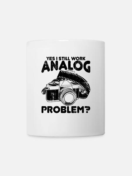 Ja ich arbeite noch analog - Tasse - Weiß