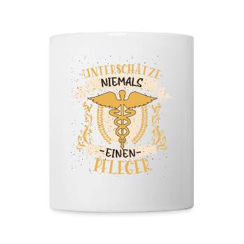 Pfleger Geschenk Fürsorglich Lustig Beruf - Tasse - Weiß - Vorne