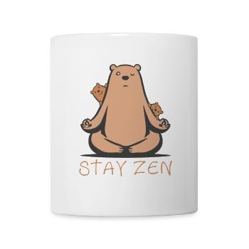 Bear Yoga Stay Zen - Mug - white - Front