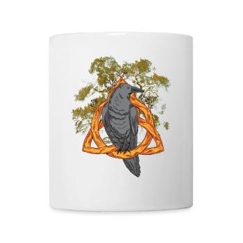 Forest Animals Bird Raven Flowers Nature Crow Dark - Mug - white - Front