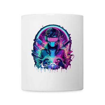 Neon Cyber Controller - Retro Gaming Power - Tasse - Weiß - Vorne