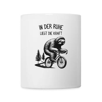 In der Ruhe liegt die Kraft Faultier - Tasse - Weiß - Vorne