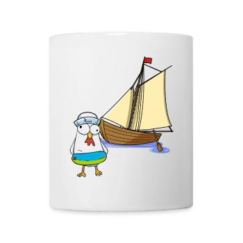 Hühner Matrosen Boot Meer See Segelboot Ahoi Kind - Tasse - Weiß - Vorne