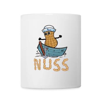 Erdnuss Seemann Deutschland Boot Nuss Matrose Ahoi - Tasse - Weiß - Vorne