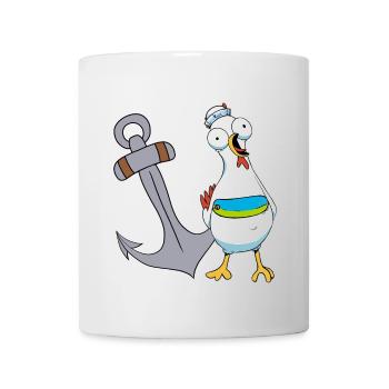 Huhn Matrose Seemann maritim Anker Ahoi Reise - Tasse - Weiß - Vorne