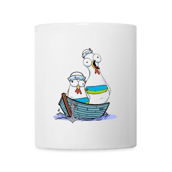 Huhn Matrose Seemann maritim Anker Ahoi Reise - Tasse - Weiß - Vorne
