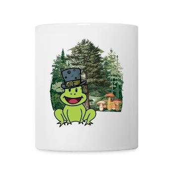 Habitant de la forêt, crapaud, chapeau, grenouille, animaux de la forêt, enfant - Mug blanc - blanc - Devant