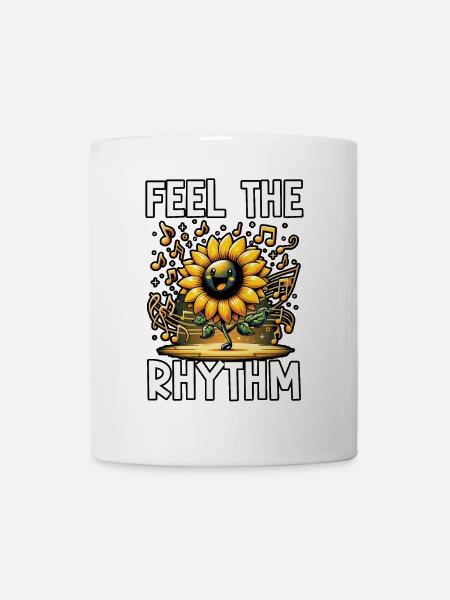 Feel the Rhythm Sonnenblume - Tasse - Weiß