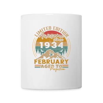 Février 1934 Vintage Anniversaire 1934 Cadeau - Mug blanc - blanc - Devant