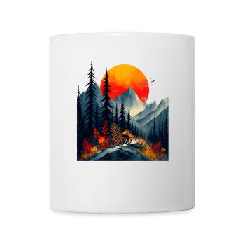 Mountainbiken - Tasse - Weiß - Vorne