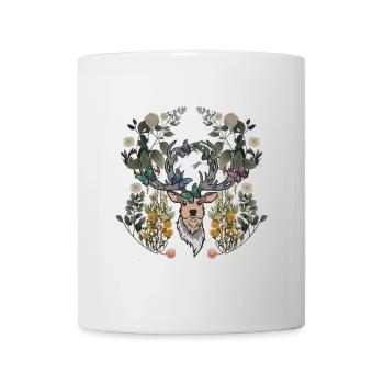 Deer head spring nature flowers deer antlers - Mug - white - Front