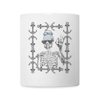 Sailor squelette ancre Maritime rétro Vintage des années 80 - Mug blanc - blanc - Devant
