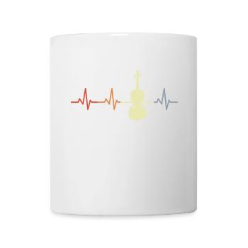 Battement de cœur ECG violon vintage - Mug blanc - blanc - Devant