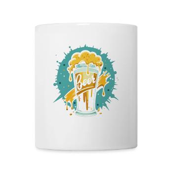 Foamy Beer Splash Grafik - Tasse - Weiß - Vorne