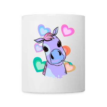 Fantasy Herz Pony bunt farbenfreudig Kind Baby - Tasse - Weiß - Vorne