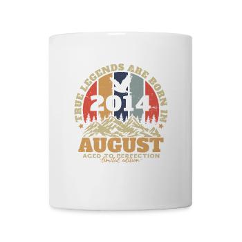 August 2014 Vintage Retro Geburtstagsgeschenk - Tasse - Weiß - Vorne