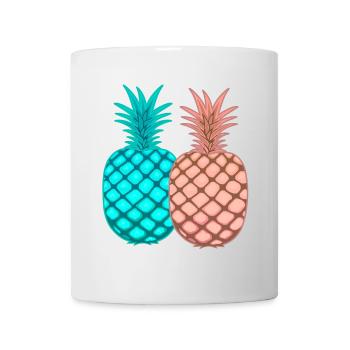Ananas Obst Retro Vintage Früchte 80er exotisch - Tasse - Weiß - Vorne
