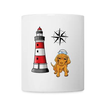 maritime seal sailor sailor dog lighthouse - Mug - white - Front