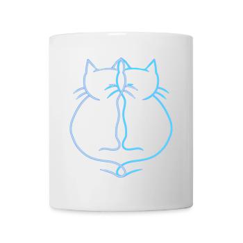 Katze Vintage Paar Katzen Retro Vintage - Tasse - Weiß - Vorne