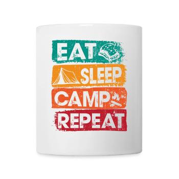 Manger Dormir Camp Répéter à l’extérieur - Mug blanc - blanc - Devant
