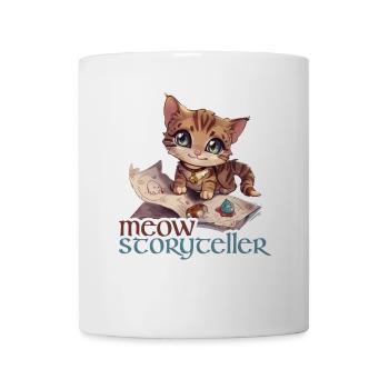 Meow Storyteller Cat Fantasy RPG Shirt - Mug - white - Front