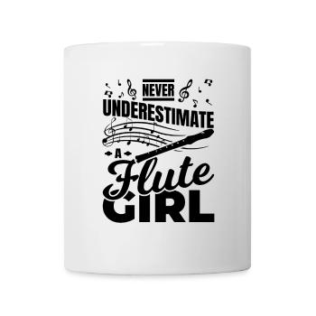 Never Underestimate A Flute Girl - Mug - white - Front