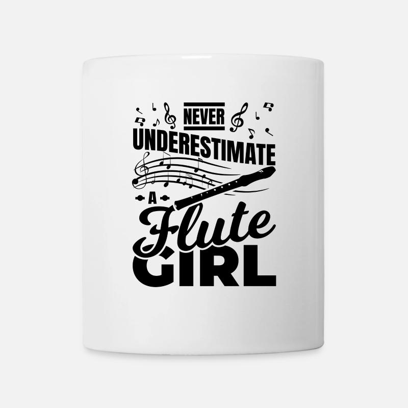 Ne sous-estimez jamais une flûtiste - Mug blanc - blanc