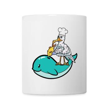 Mouette cuisiner du poisson camouflage requin cuisson du poisson - Mug blanc - blanc - Devant