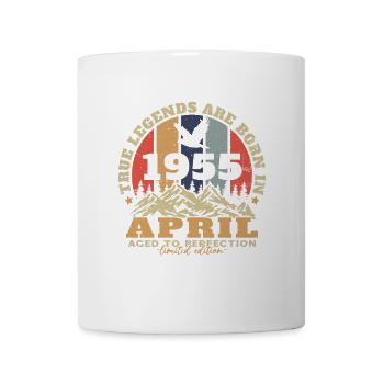 April 1955 Vintage Geburtstag 1955 Geschenk - Tasse - Weiß - Vorne