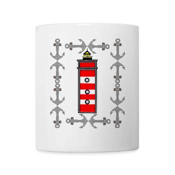 maritim Leuchtturm Ahoi Nautik Signal - Tasse - Weiß - Vorne