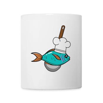 Poisson Poisson Chef Chapeau De Soupe Louche - Mug blanc - blanc - Devant