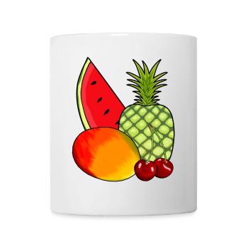 Mango Obs Früchte Ananas Vitamine Frucht Sommer - Tasse - Weiß - Vorne