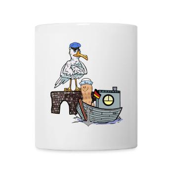 Mouette Maritime Oiseau Sailor Boat Peanut Ship - Mug blanc - blanc - Devant