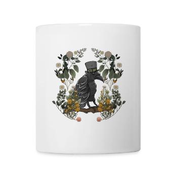 Corbeau Corbeau Raven oiseaux Vintage conte de fées personnage - Mug blanc - blanc - Devant