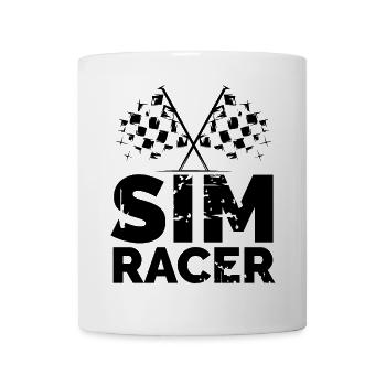 sim racer gaming zielflagge gamer Rennfahrer Team - Tasse - Weiß - Vorne