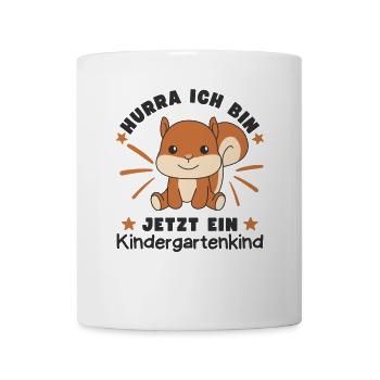 Hourra, je suis un enfant de maternelle maintenant - Mug blanc - blanc - Devant
