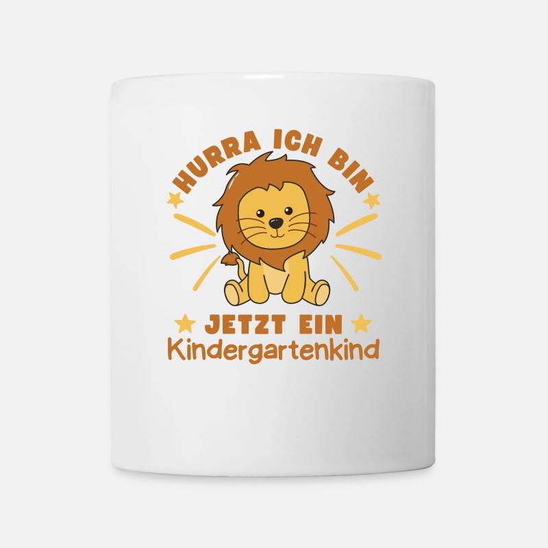 Hurra Ich Bin Jetzt Ein Kindergartenkind Löwe - Tasse - Weiß