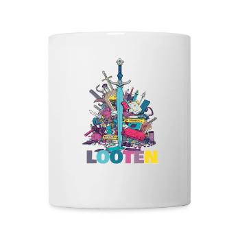 Rollenspiel Looten Leveln RPG Gamer Shirt - Tasse - Weiß - Vorne