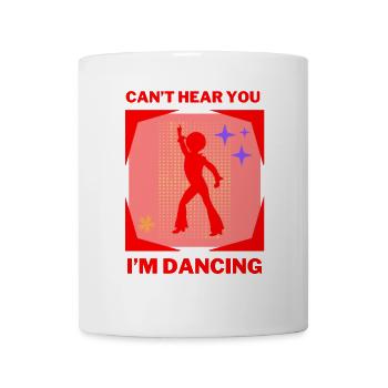 Je ne t’entends pas, je danse rétro vintage - Mug blanc - blanc - Devant