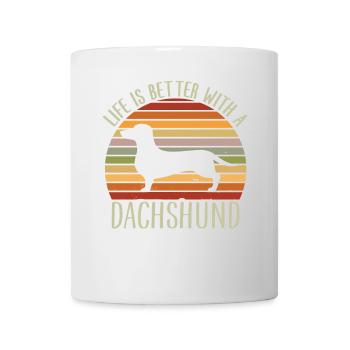 La vie est meilleure avec un teckel - Teckel drôle - Mug blanc - blanc - Devant