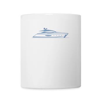 Motorboot Yacht Silhouette Minimal Design - Tasse - Weiß - Vorne